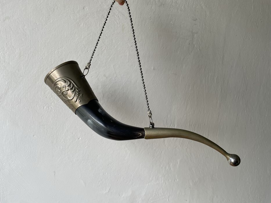 Myśliwski róg obfitości vintage PRL antyk