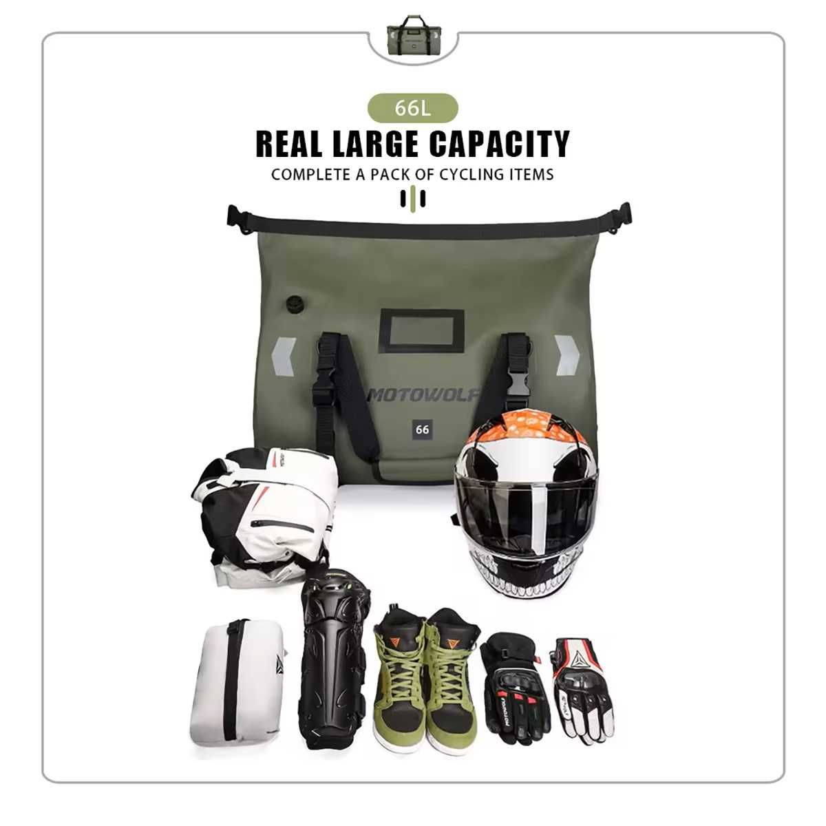 Torba motocyklowa Motowolf 66l