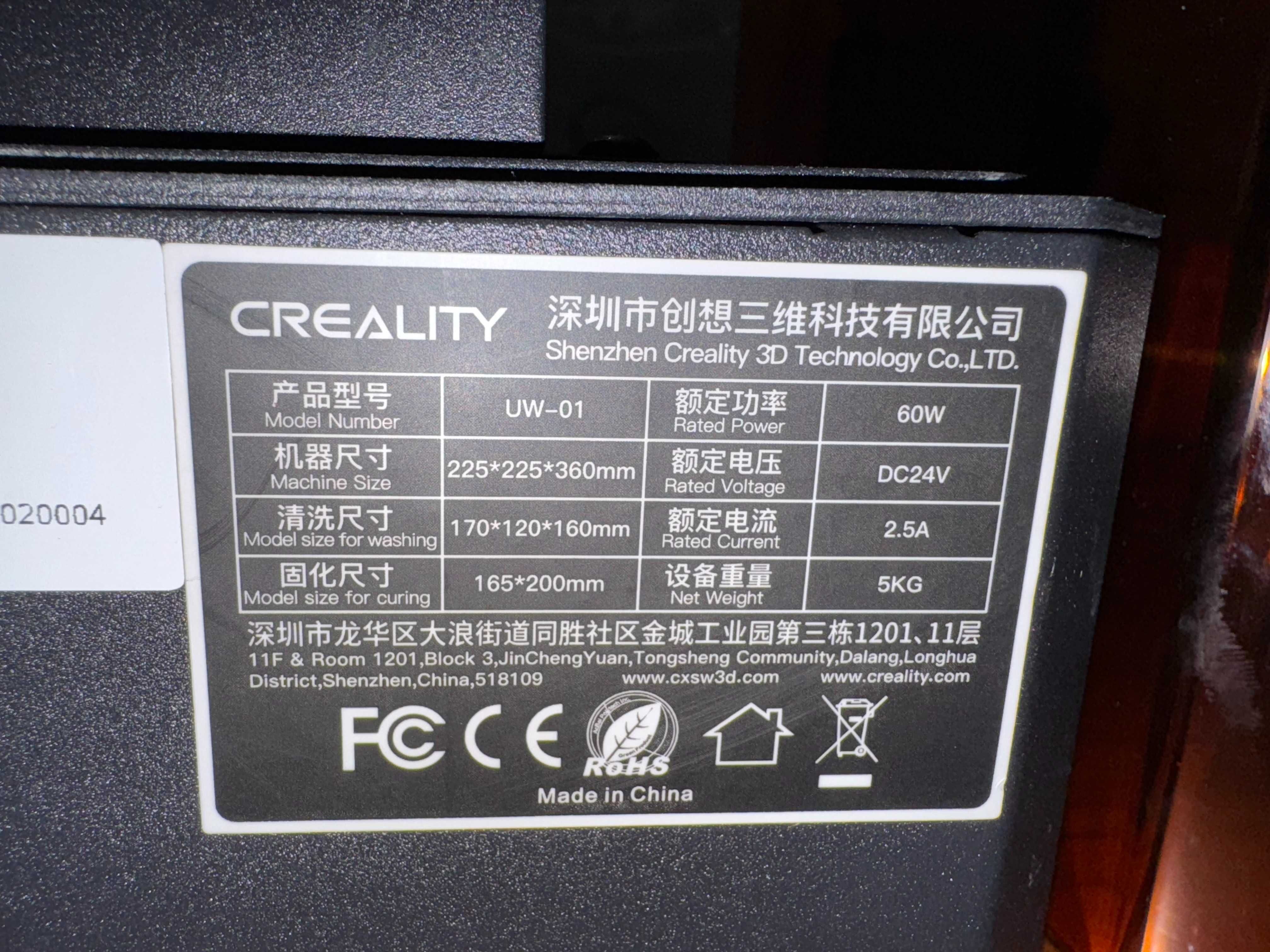 Impressora e estação de cura  Creality HALOT ONE + Creality UW-01