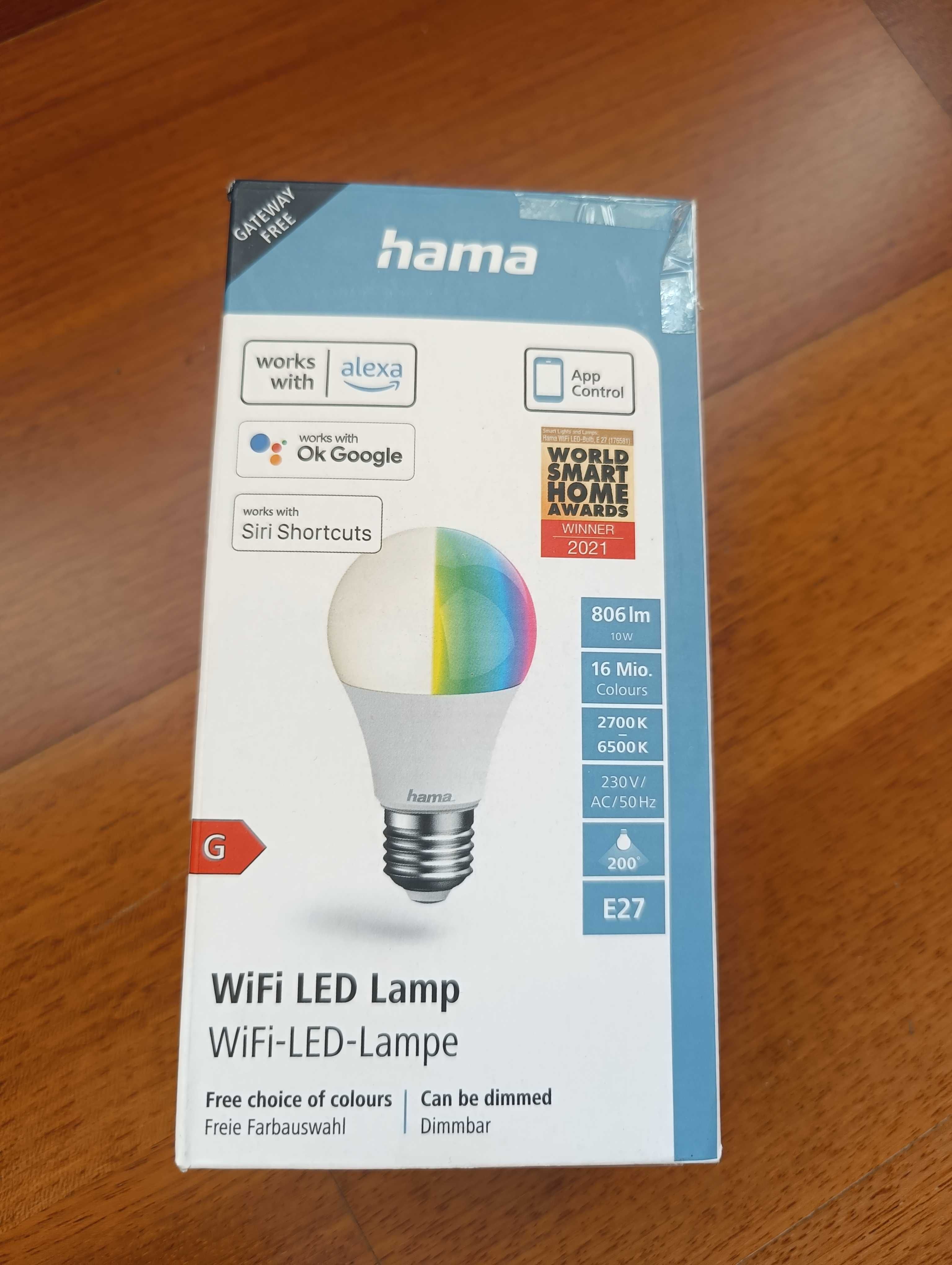 Żarówka LED  Hama WLAN E27 10 W WiFi White and Color Nowa
