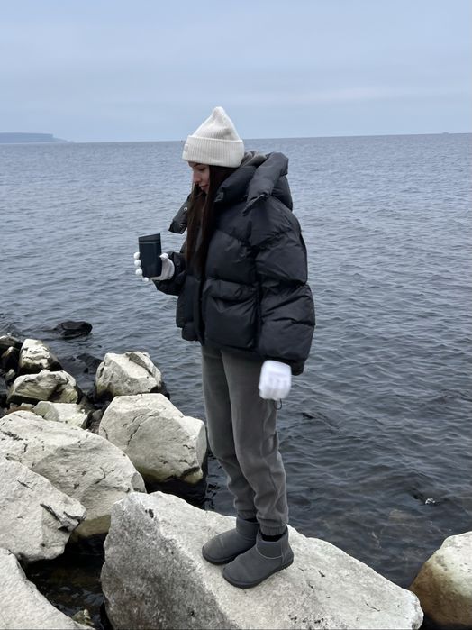 Зимова куртка-пуховик сіра | Дуже тепла