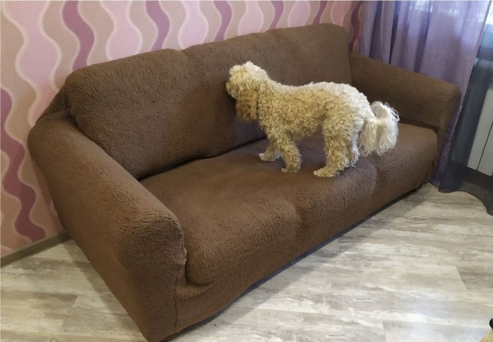 Чохол На Диван Хутряний Плюшевий Овечка Натяжний Універсальний Venera