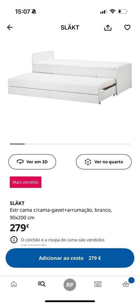 Cama Ikea Solteiro