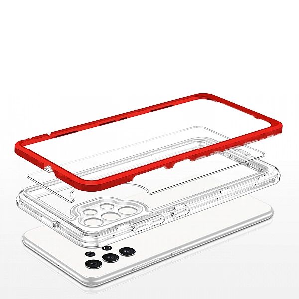 Clear 3in1 etui do Samsung Galaxy A32/5G żelowy pokrowiec z ramką czer