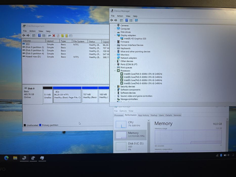 Lenovo Thinkpad T470  i5 - 6300U / 16gb / 465 ssd