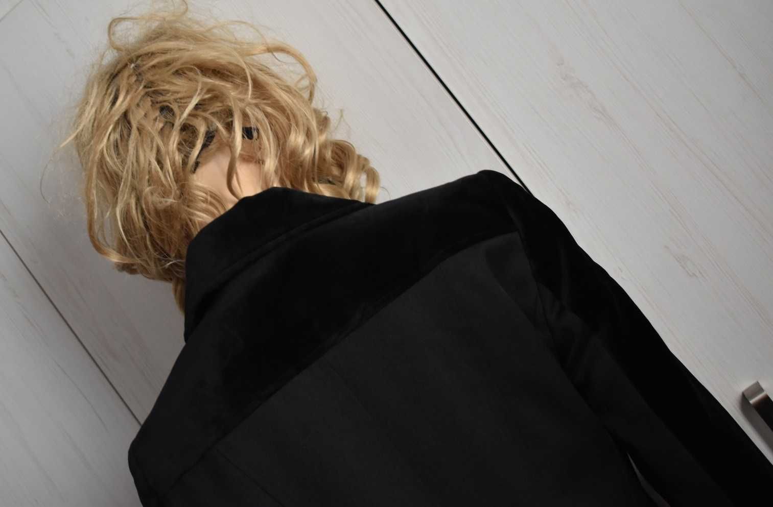 Kurtka przejściowa 38 M elegancka ramoneska blazer marynarka welurowa