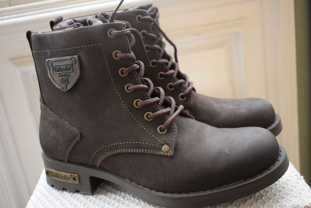 кожаные утепленные ботинки полусапоги Salvador р. 40 26,8 см