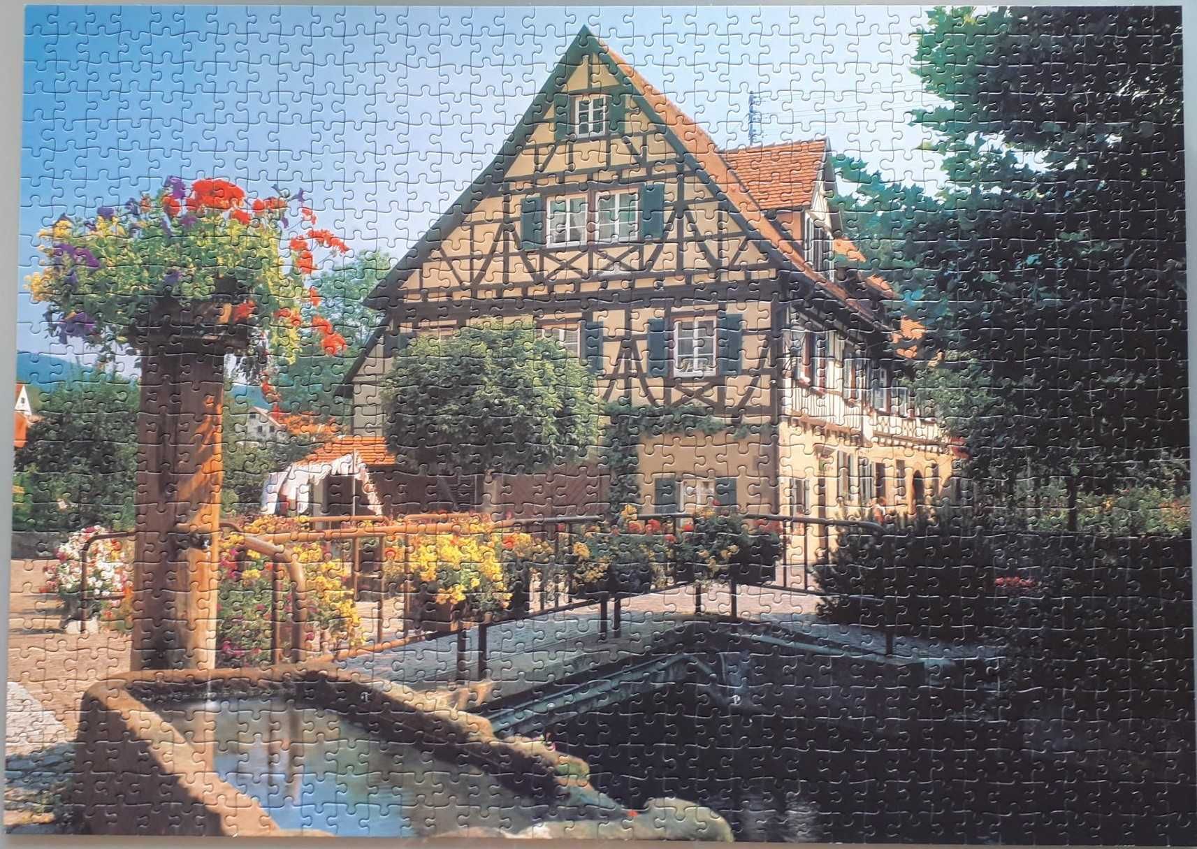 Puzzle 1000 Ravensburger Dom szachulcowy w Alzacji (1986)