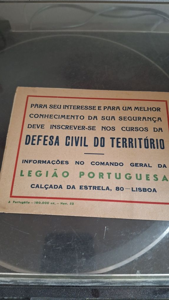 Panfleto brochura Legião Portuguesa Defesa Civil raro Estado novo
