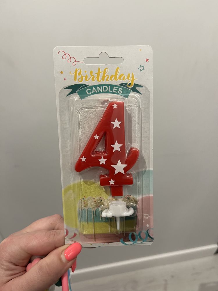 Świeczka na urodziny 4 dla dziecka na tort