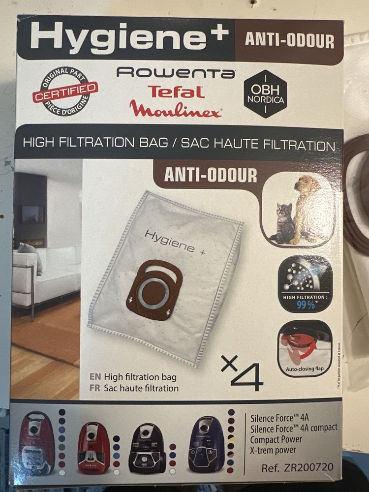 Sacos aspirador Rowenta Tefal Moulinex hygiene+