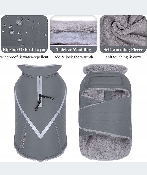 VIVAGLORY różowe okrycie dla psa na zimną pogodę r. S