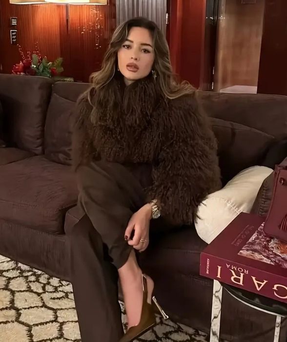 Шуба осінь зима колір кави розмір S