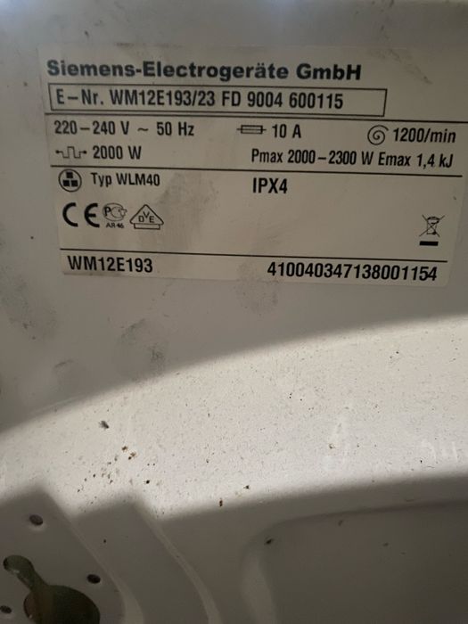Мотор і плата з пральної машини simens WM12E193