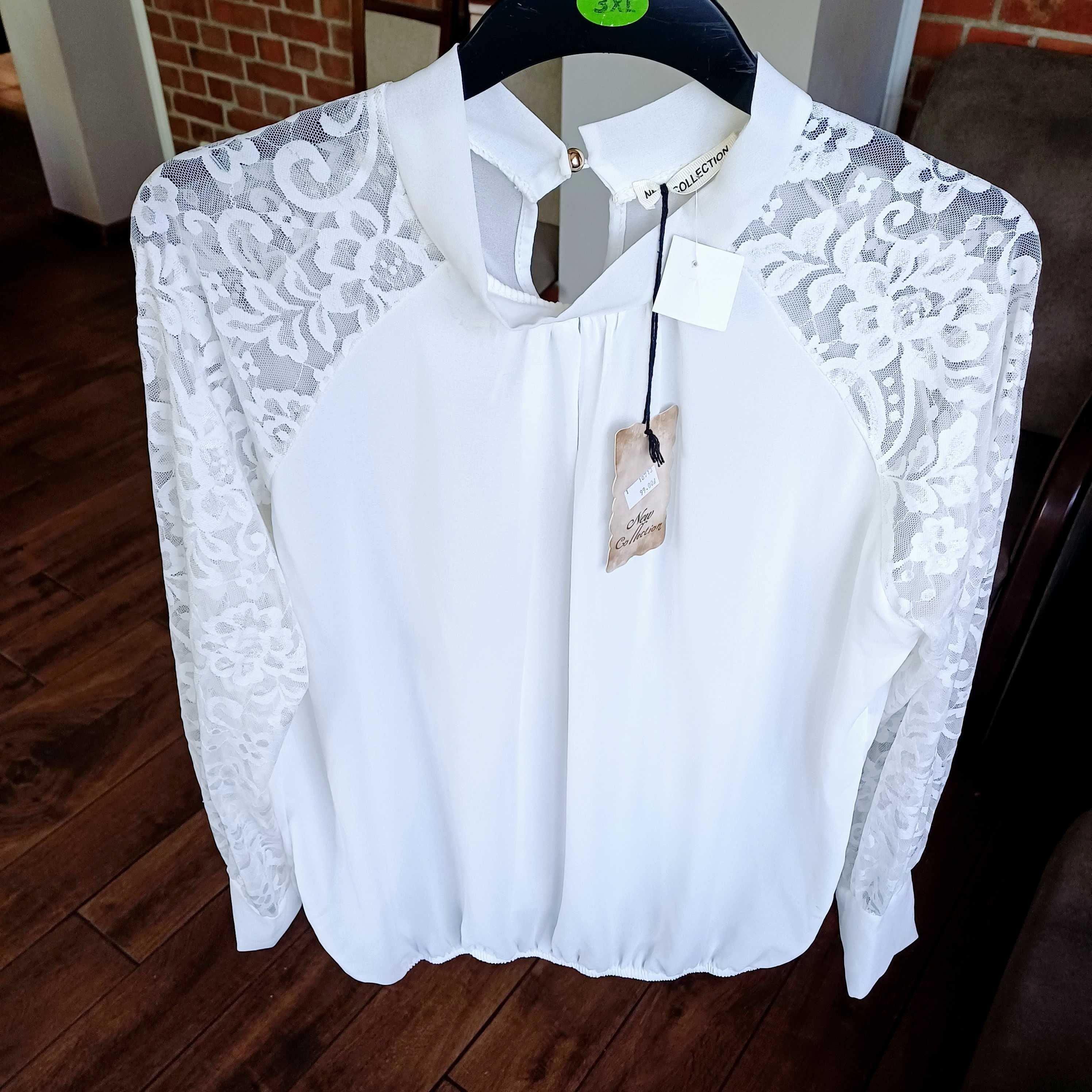 Nowa koszula biala koronka włoska 48 50