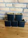 Ikea Bloming puszka na kawę herbatę 10x10x10 cm czarno złota 5 sztuk