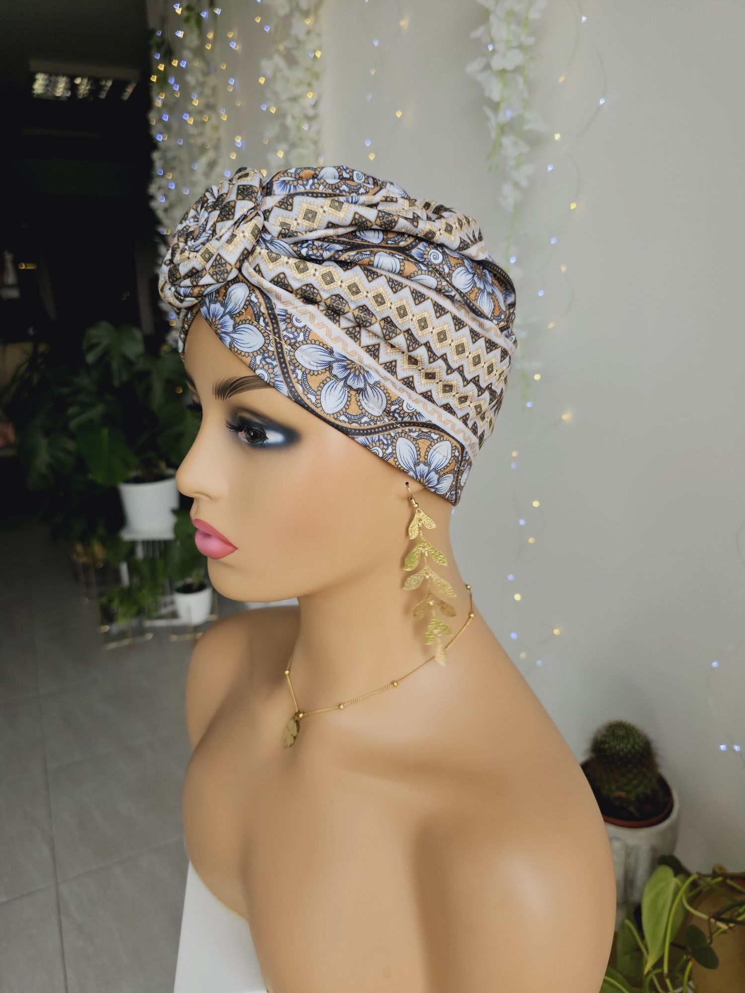 Turban czapka chustka na głowę w trakcie leczenia chemioterapii Soa
