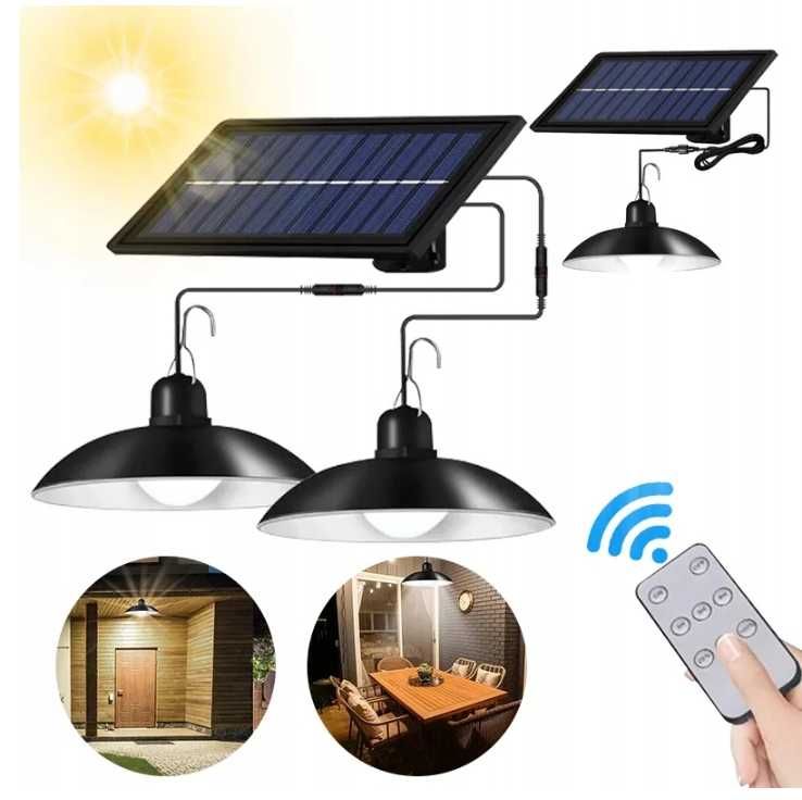 Nowoczesna LAMPA SOLARNA Ogrodowa Wisząca Żyrandol Lampy (OKAZJA)