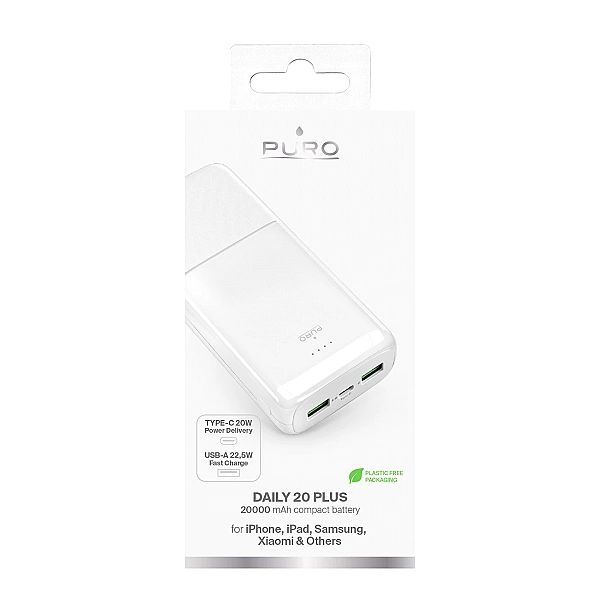 Powerbank Puro DAILY 20 PLUS 20000mAh 2x USB-A / 1x USB-C 22.5W PD AFC