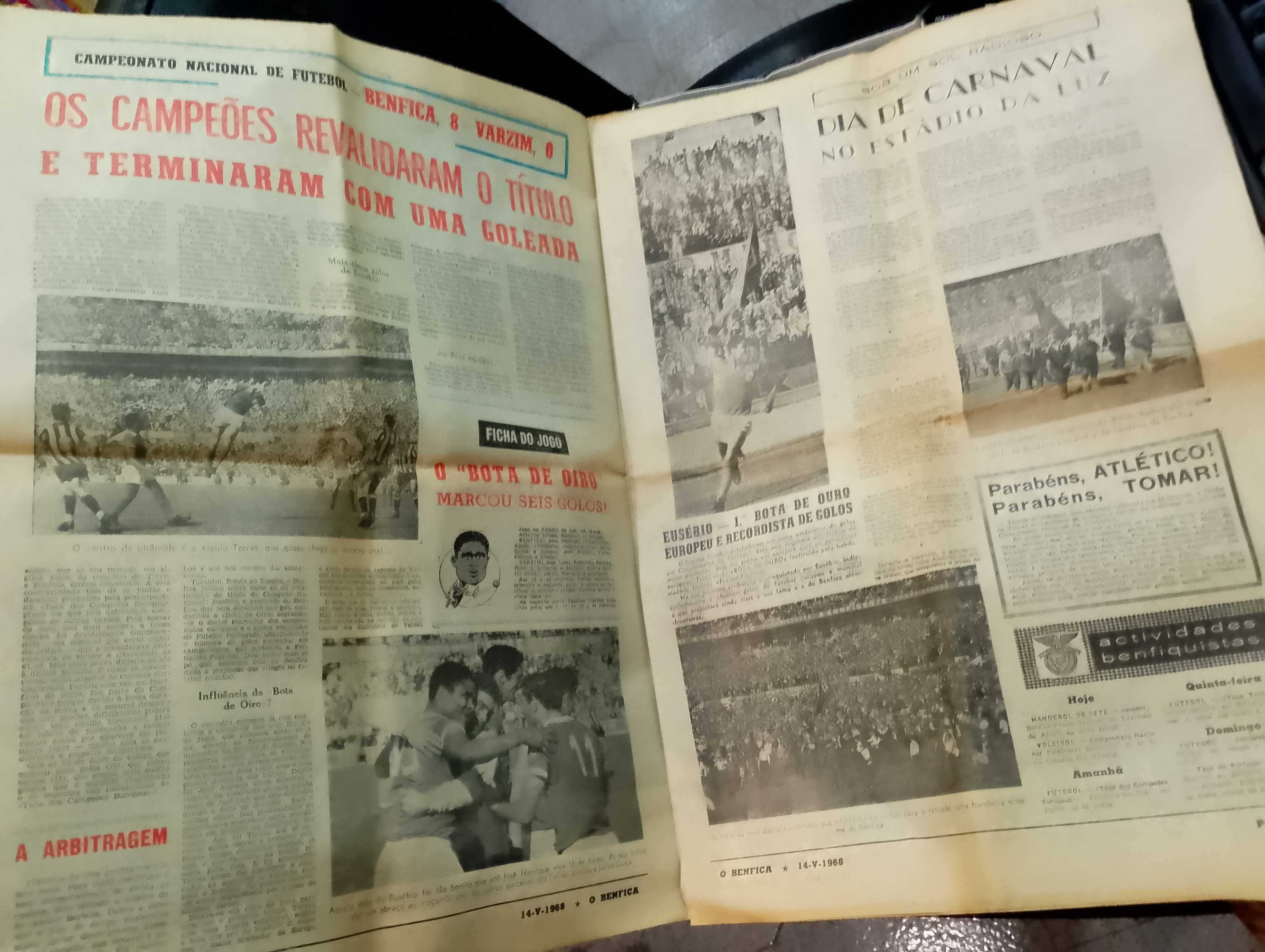 Jornal o Benfica Maio de 1968 Campeões Nacionais