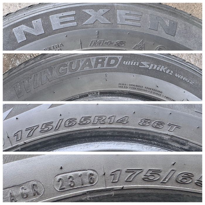 175/65 r14 Nexen WinGuard WinSpike WH62 зима (5 мм) 2016 год пара