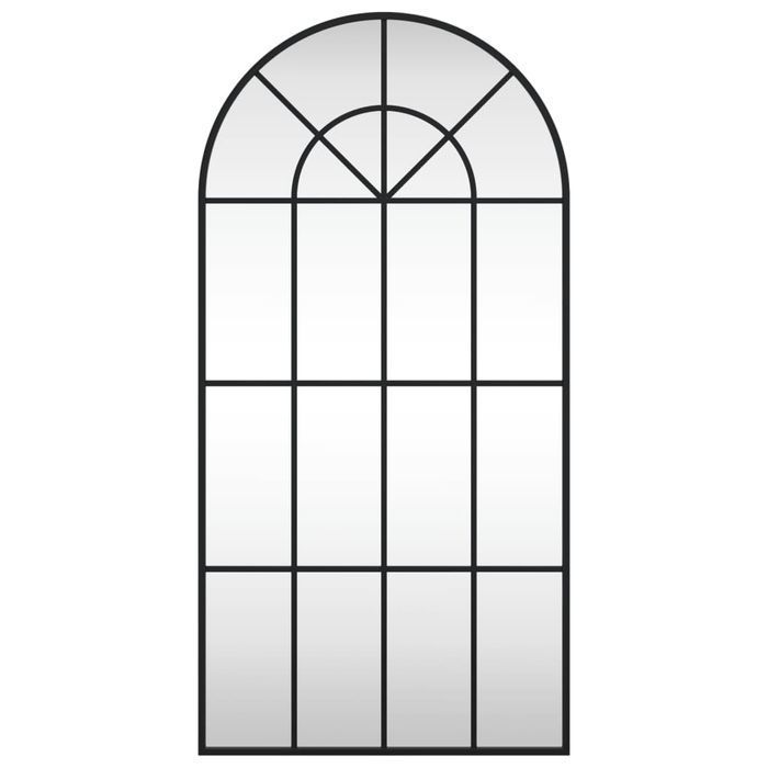 vidaXL Lustro ścienne, czarne, 50x100 cm, zakończone łukiem, żelazo