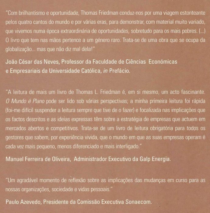 Livros de Thomas L. Friedman Mundo é Plano, Quente, Cheio [Preço Conj]