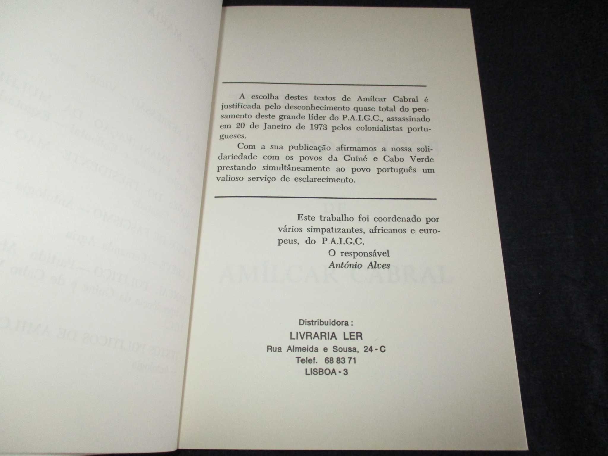 Livro Textos Políticos de Amílcar Cabral 1974