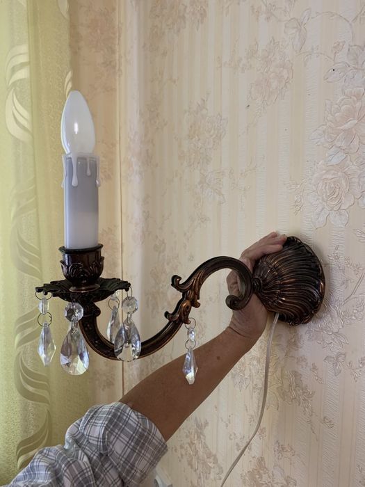 Бра с хрустальными подвесками, светильник, лампа