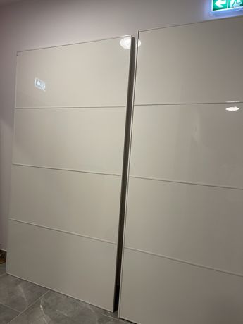 Drzwi przesuwane Ikea Pax TJÖRHOM białe połysk 200x236 z prowadnicami