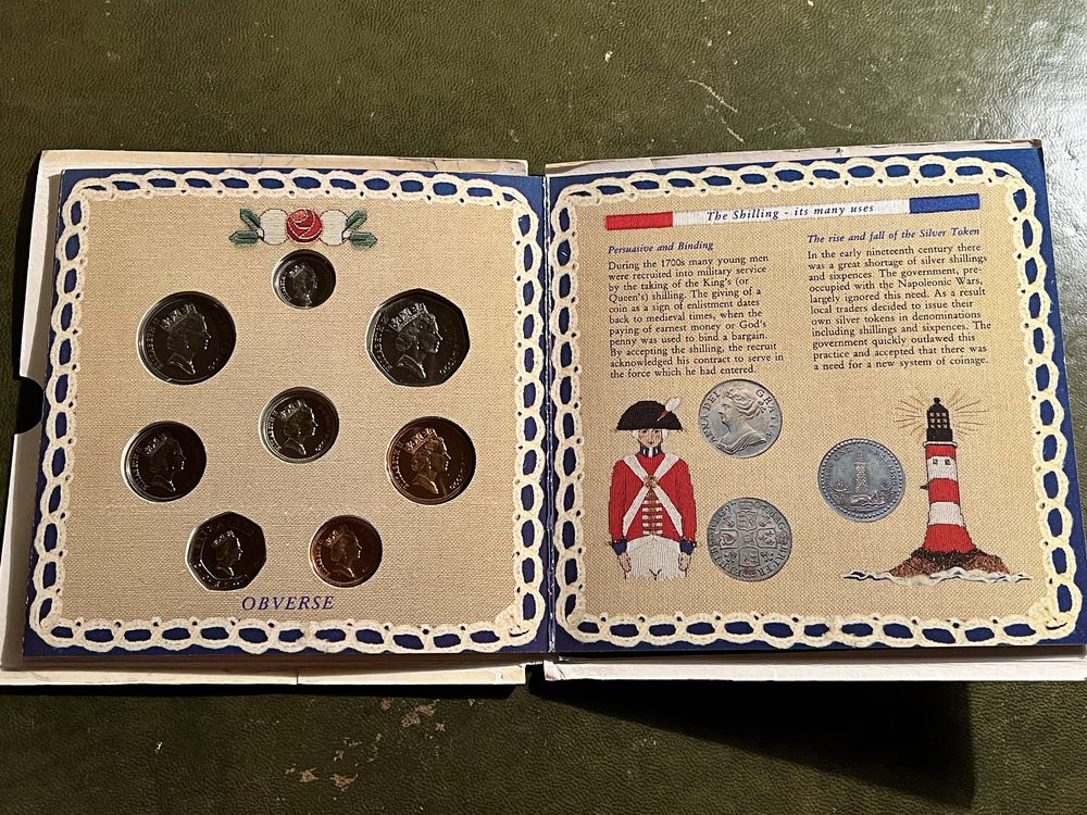 Menniczy set monet obiegowych z 1990r, Wielka Brytania. W oryginale