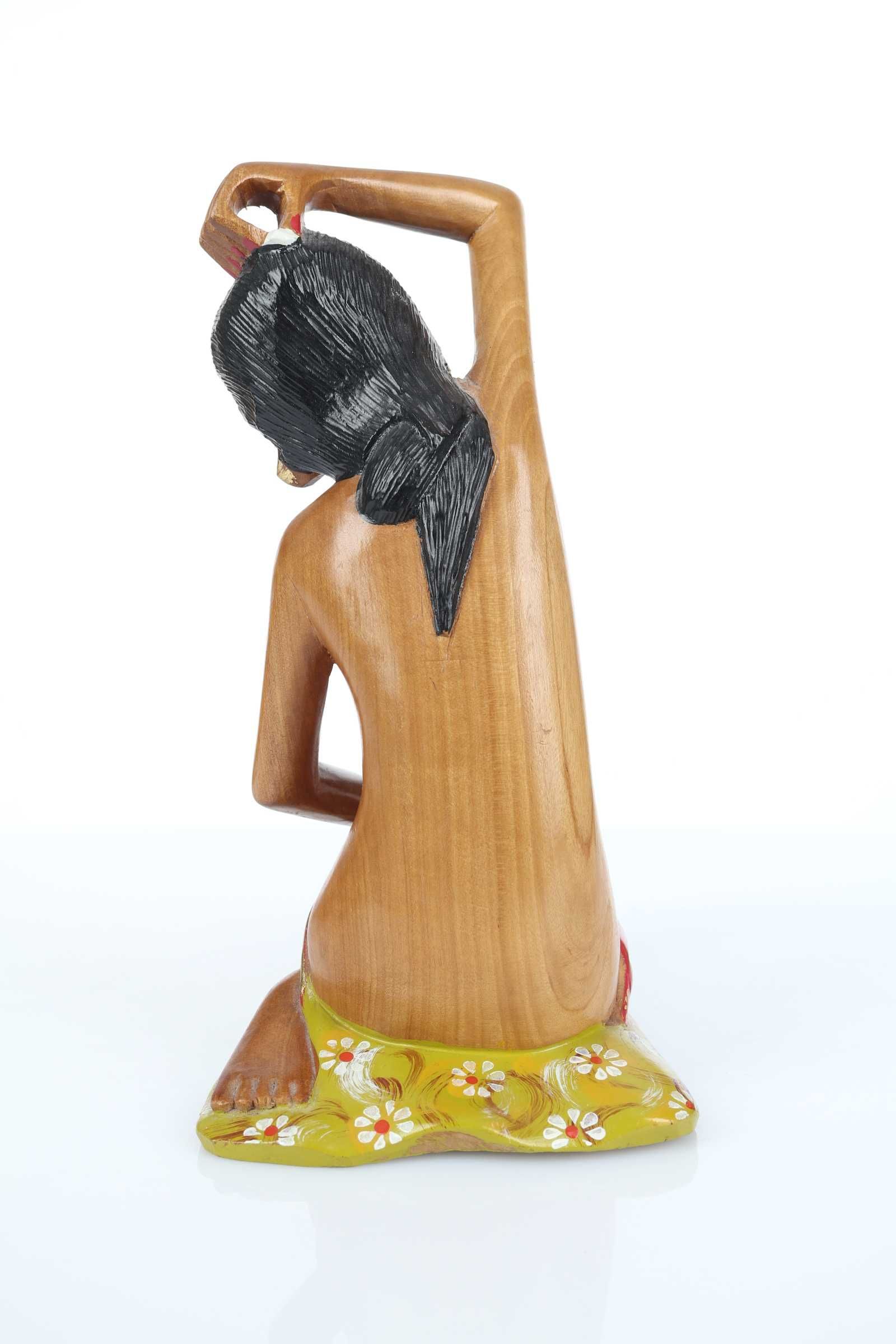 Figurka z drewna Tajlandka hand made 22cm wys