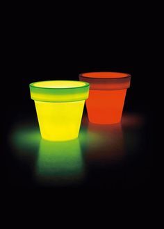 Floreira e vaso com luz led