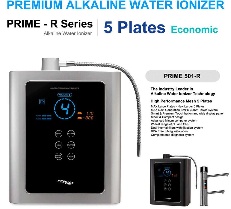 Іонізатор води Prime Water 501-R (5 пластин) чорний Південна Корея