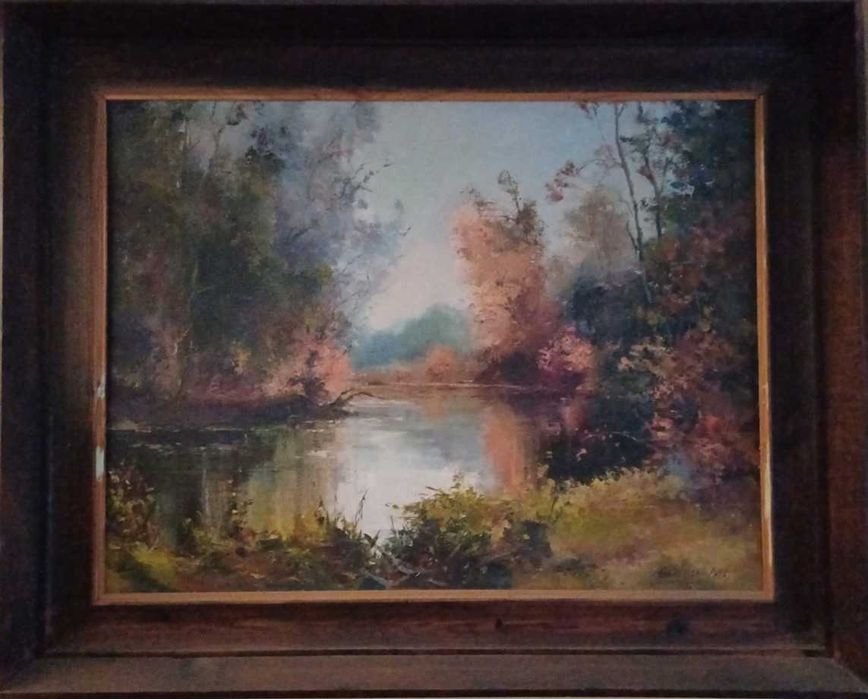 Pełen zadumy pejzaż nad wodą Adama Kunikowskiego