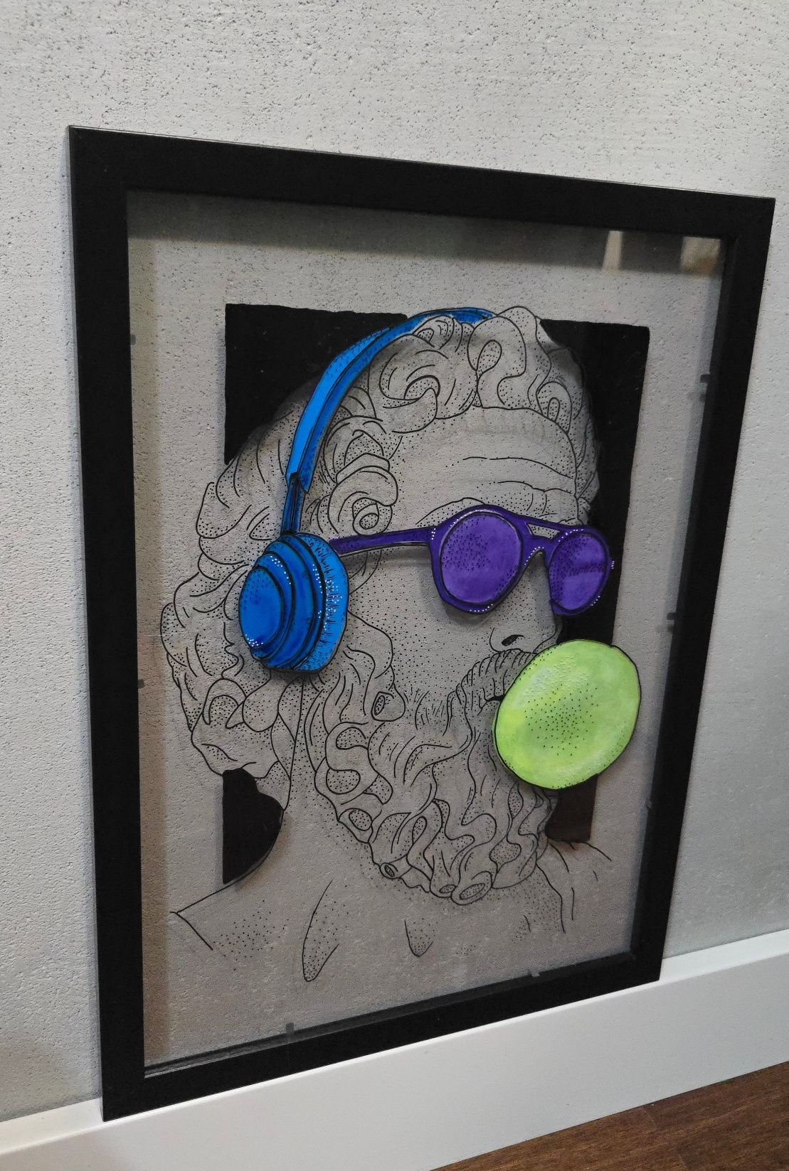 Zeus obraz plakat plexi 3d A3 Handmade streetart