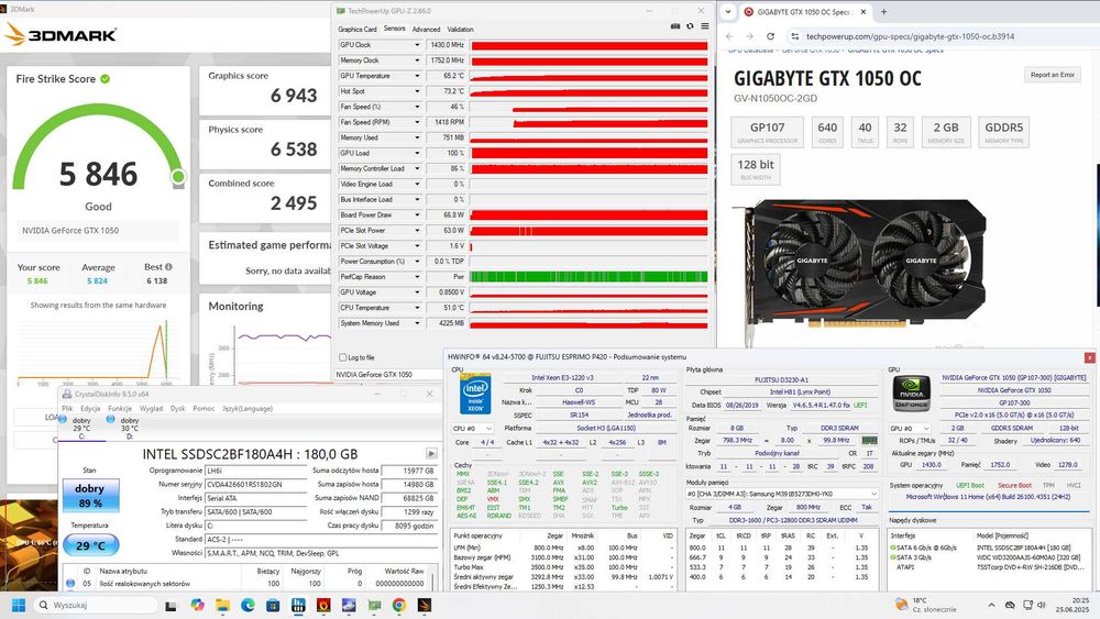 Tani komputer do gier z GTX1050 8GB RAM i dyskiem SSD+HDD