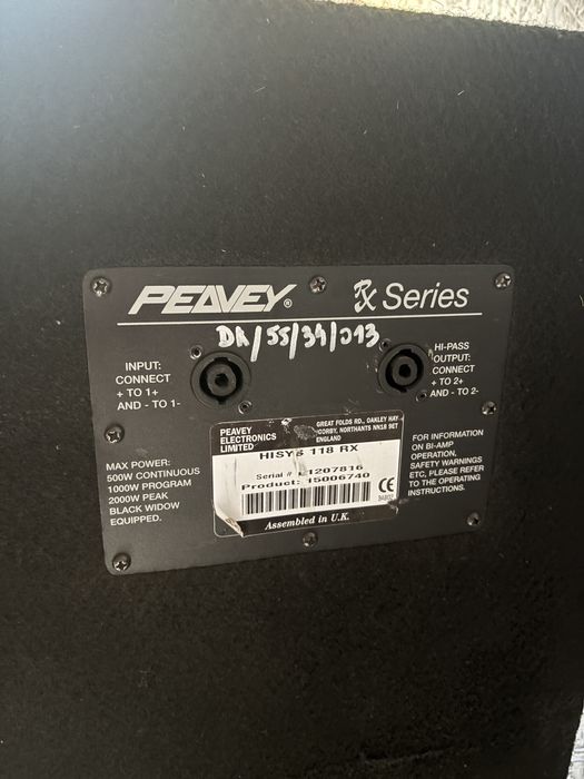 Subwoofery Peavey hisys 118 RX 1000w