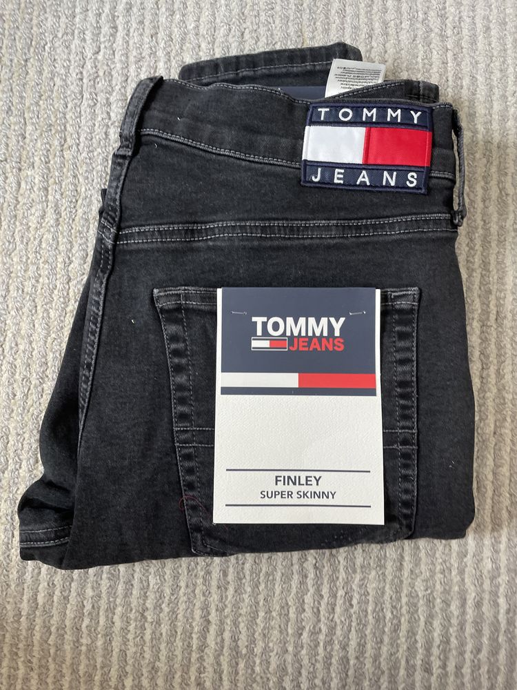 spodnie męskie, Tommy Jeans, Finley, super skinny, czarne, W33L34