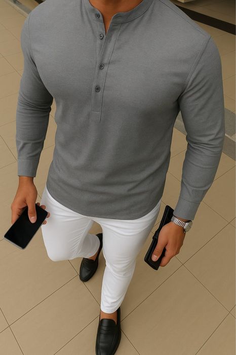 Чоловіча лляна сорочка, 5 кольорів