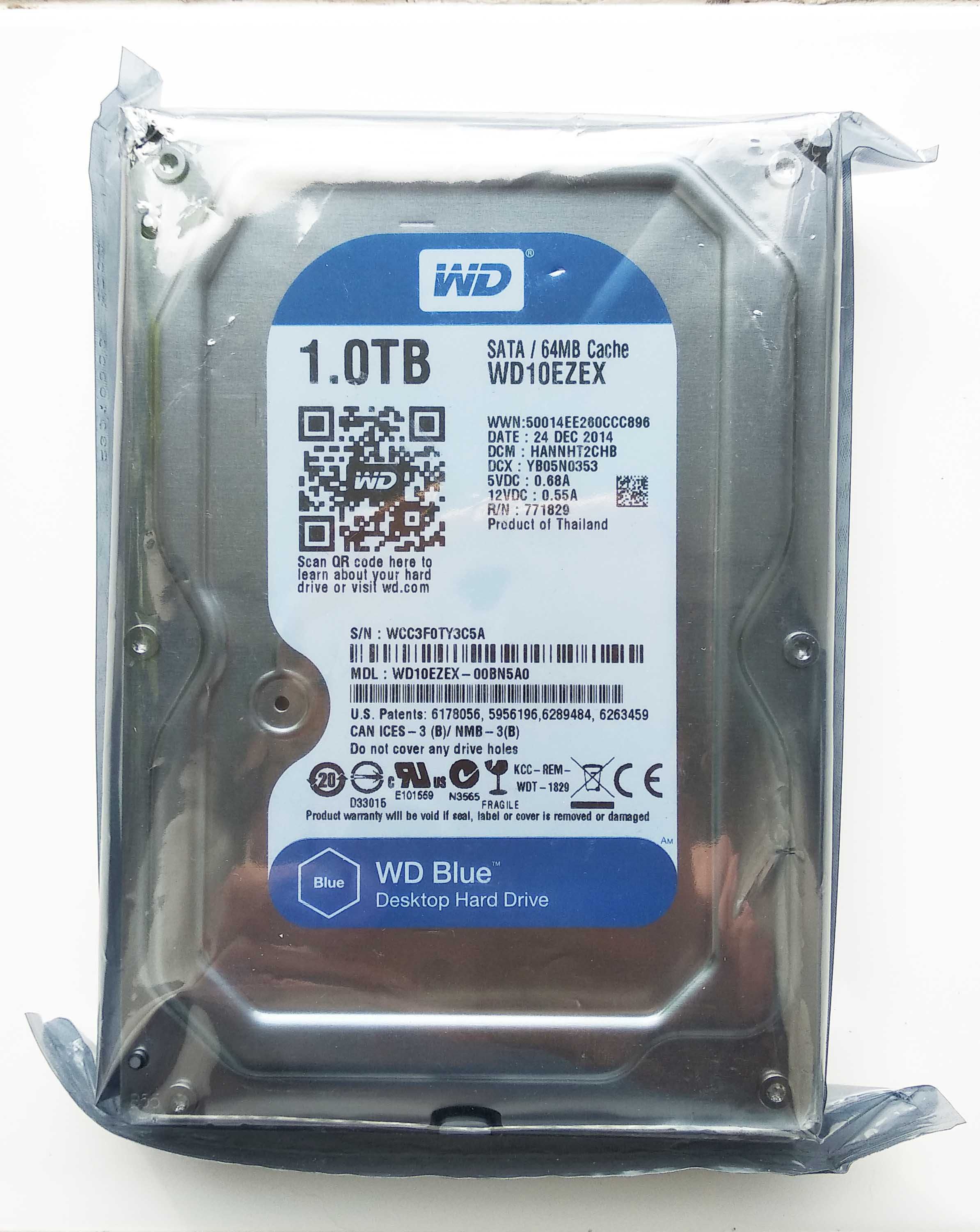 WD Blue 1TB 7200rpm SATA3 (Новый, в упaковке)