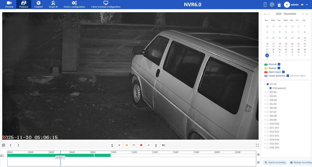 Плата відеоспостереження NVR 16 каналів, 4к