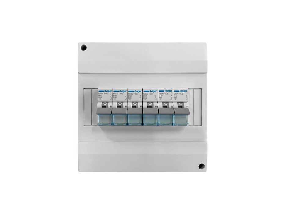 Rozdzielnica elektryczna, natynkowa z zabezpieczeniami 1x8 modułów