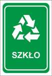 Naklejka na kosz ,,SZKŁO" do segregacja odpadów śmieci 30x20
