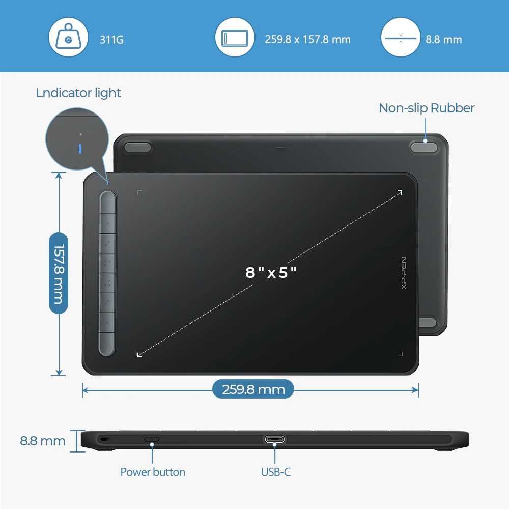 Xp-pen Deco M, MW графічний планшет для малювання новий стилус X3Elite