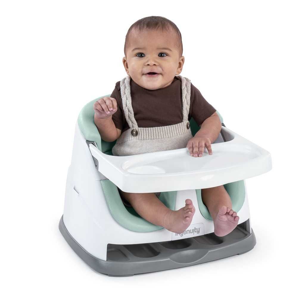 Krzesełko do karmienia Ingenuity Baby Base 2w1, biało-zielone