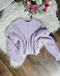 Liliowy sweter S