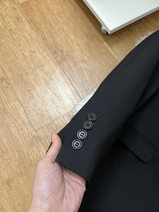 Чорний оверсайз піджак блайзер пиджак жакет на підкладці батал 52 54