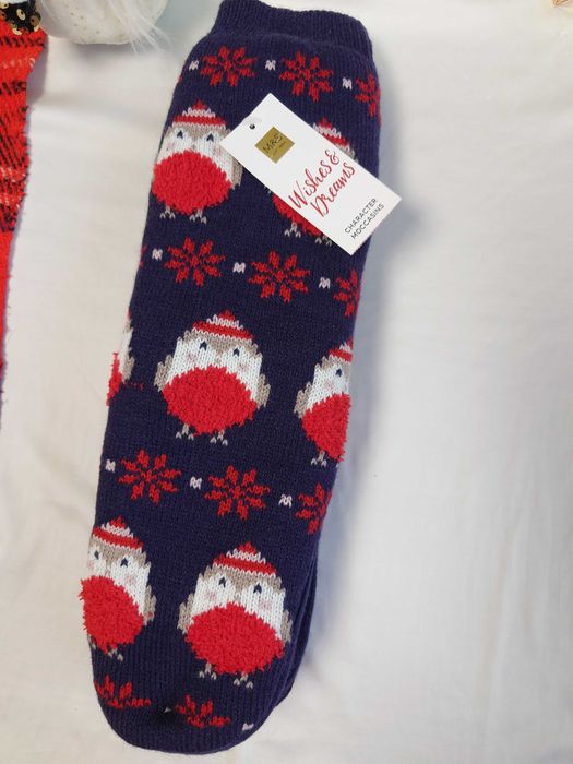 Bardzo ciepłe zimowe skarpetki ocieplane futerkiem w środku M&S