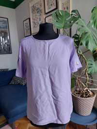 Lawendowa bluzka reserved z lnem 38